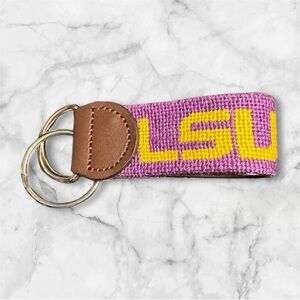 LSU Needlepoint Key Fob